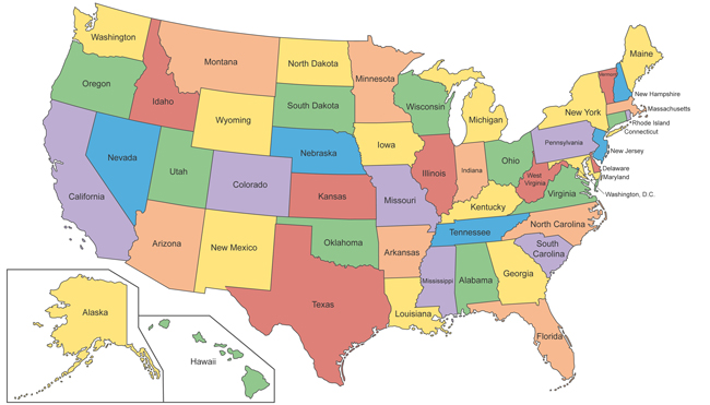 LISA-Lexikon-Sprachreisen-Englisch-USA-Bundesstaaten-Uebersicht-Bunt LISA-Lexikon-Sprachreisen-Englisch-USA-Bundesstaaten-Uebersicht-Bunt